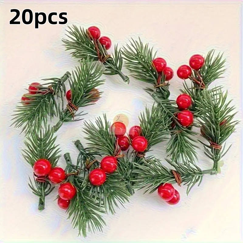 Supply Florist - 20 adet gerçekçi kırmızı meyvelere sahip