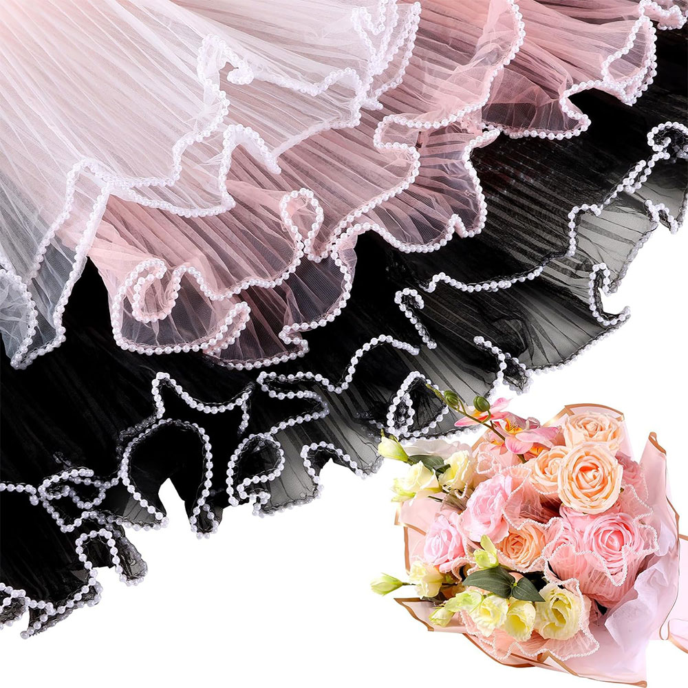 Florist Flower Supply - 28cmX3.8Yds Çiçek Ambalaj Kağıdı Inci Dalga