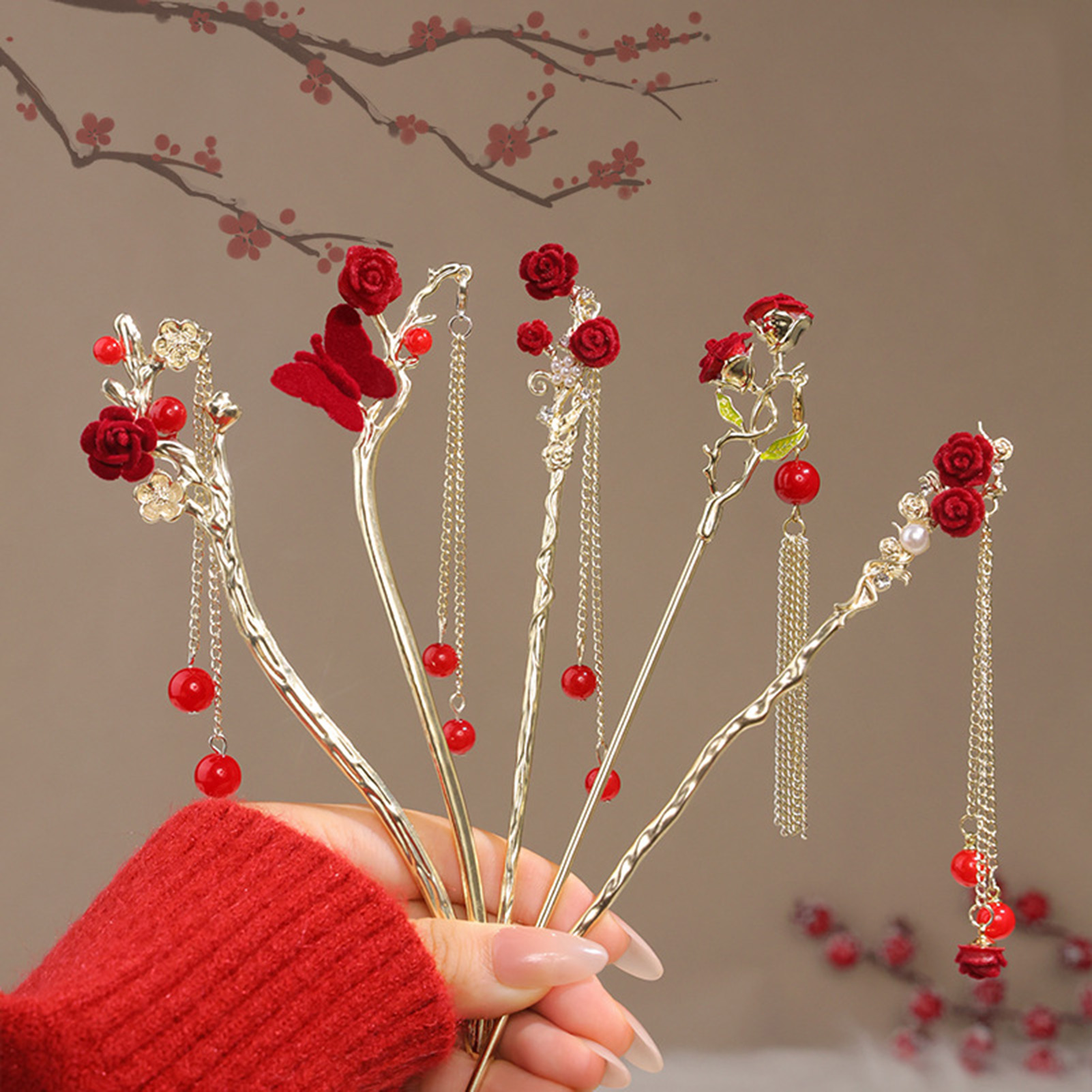 Çin tarzı gül çiçek saç tokası - Supply Florist incelemesi ve fiyatı