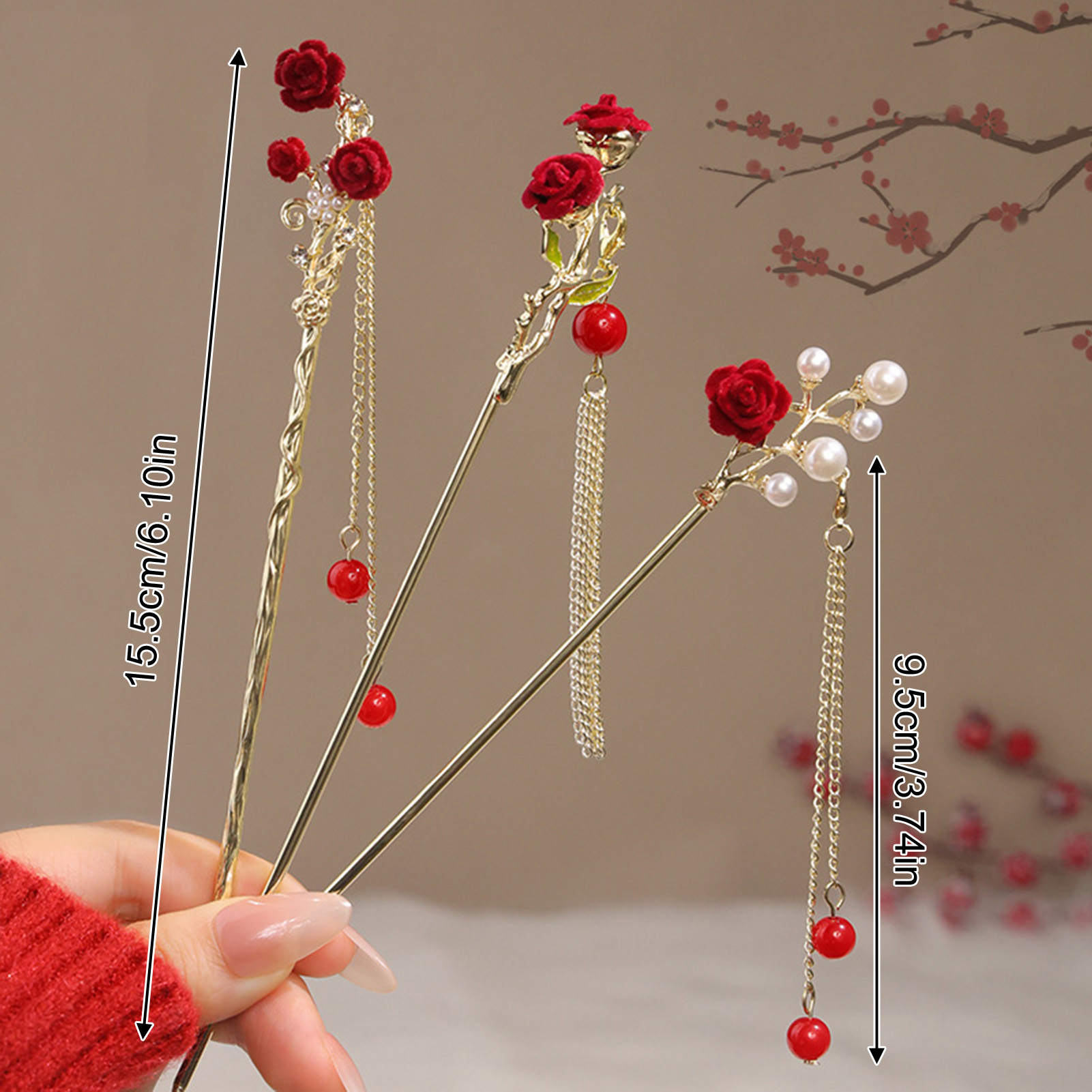 Çin tarzı gül çiçek saç tokası - Supply Florist incelemesi ve fiyatı