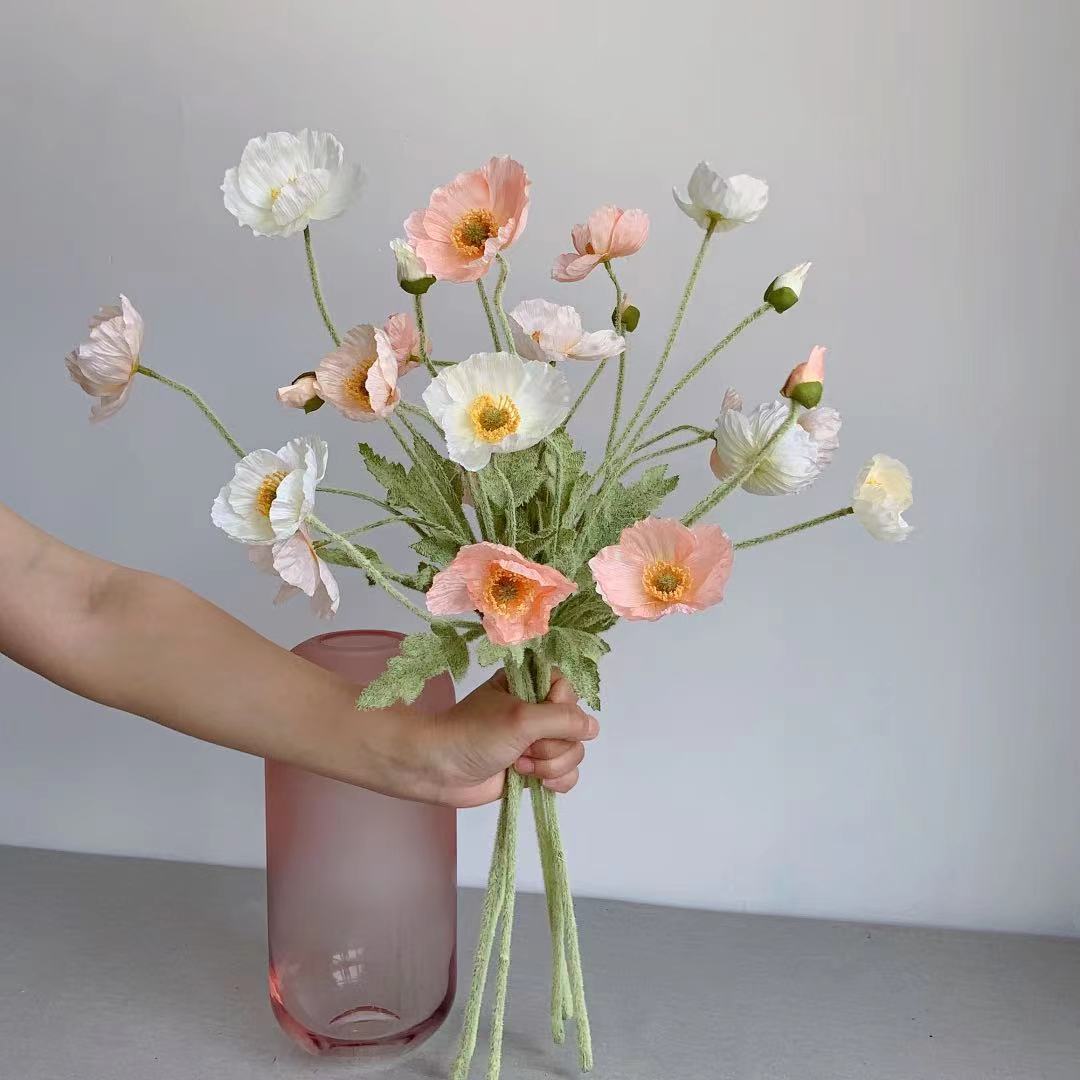 Sahte haşhaş ipek çiçekler uzu - Florist Supply Bulk incelemesi ve fiyatı