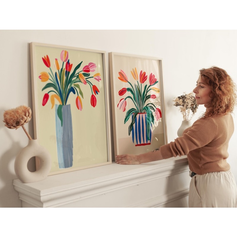 2 adet Lale Çiçekleri Kanvas D - Florist Supply Vases incelemesi ve fiyatı