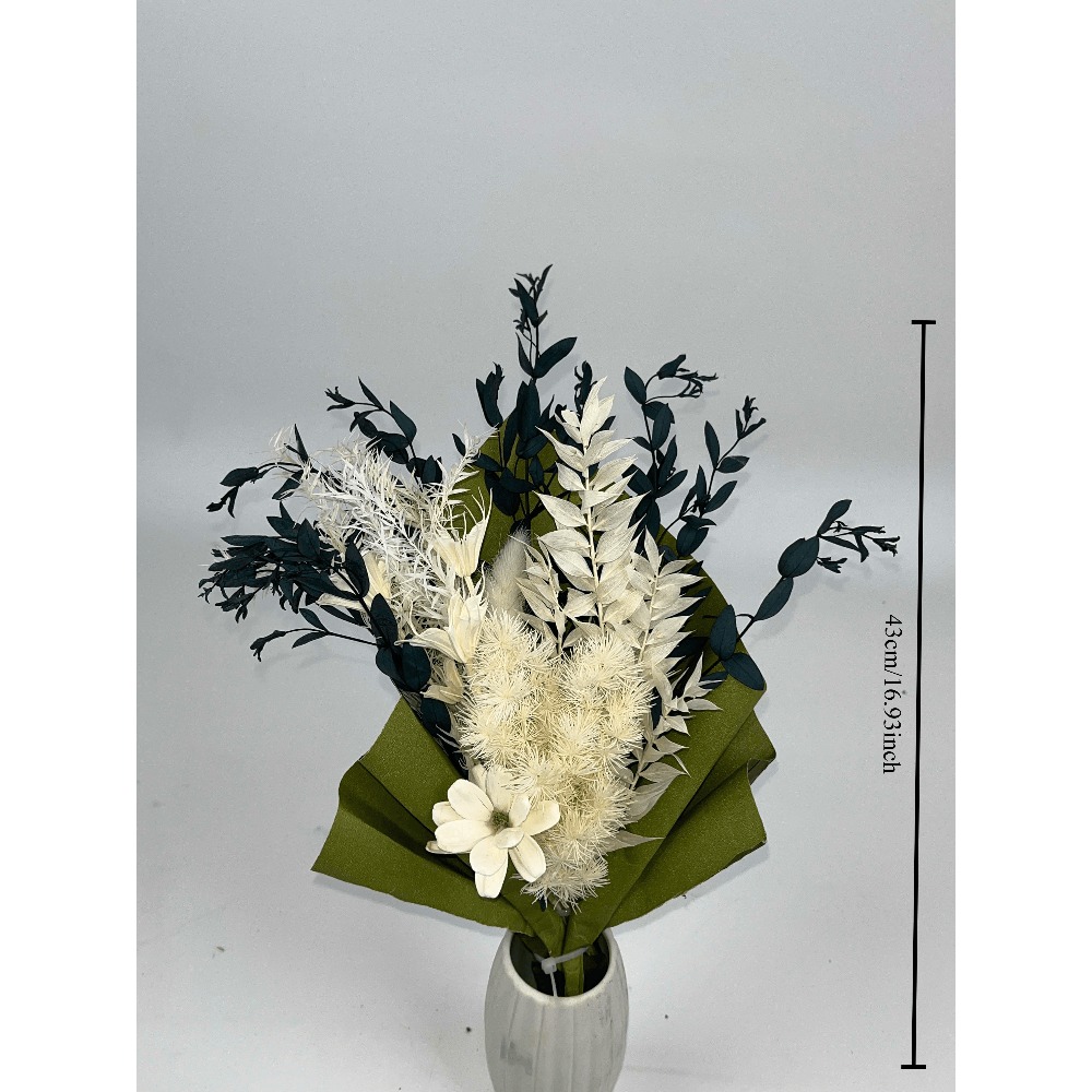 Kurutulmuş Çiçek Buketi, Beyaz - Eucalyptus Preserved incelemesi ve fiyatı